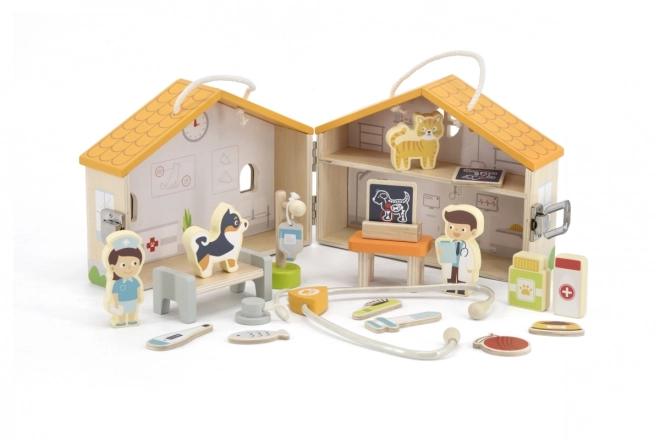 Wooden Veterinary Hospital with Accessories