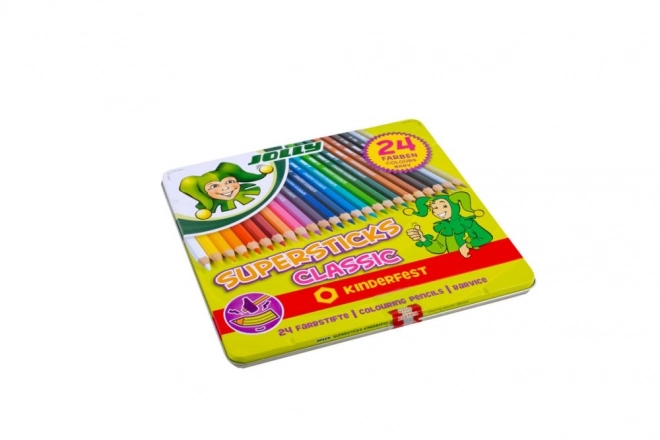 Supersticks Color Pencils Set 24 Colors in Metal Box