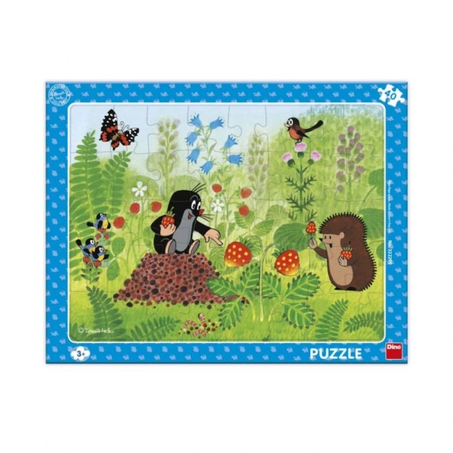 Dino Puzzle Little Mole and Strawberries 40 Pieces