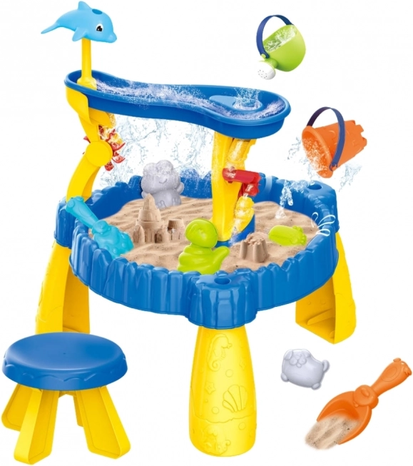 Woopie XL Water and Sand Table with 2in1 Chair Dolphin 12 El.