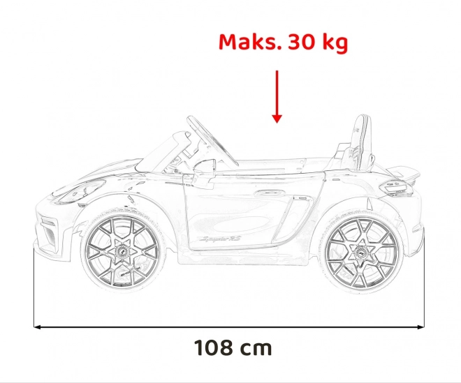 Elektrické autíčko Porsche 718 s MP4 audio panelom – Červené