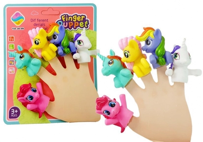 Finger puppet unicorn ponies set