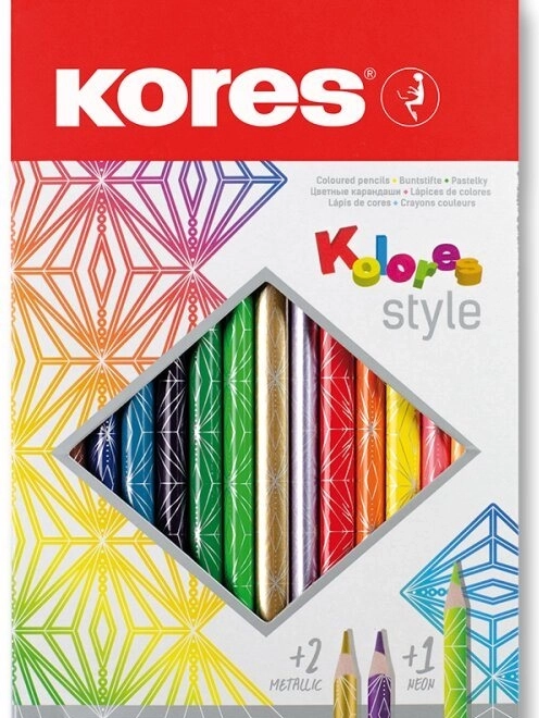 Driehoekige kleurpotloden Kolores Style 15 stuks