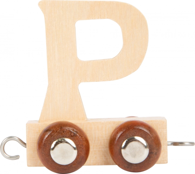 Wooden Alphabet Train Car Letter P