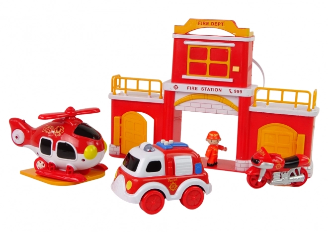 Fire Station Playset with Siren Sounds