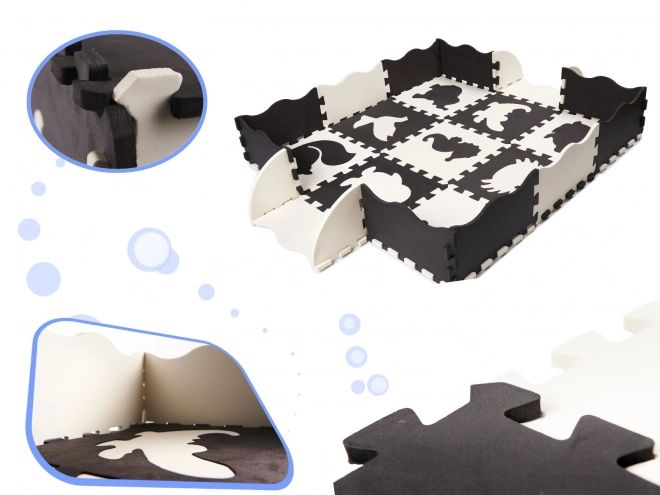 Mata educativa puzzle in schiuma nera 25 pezzi