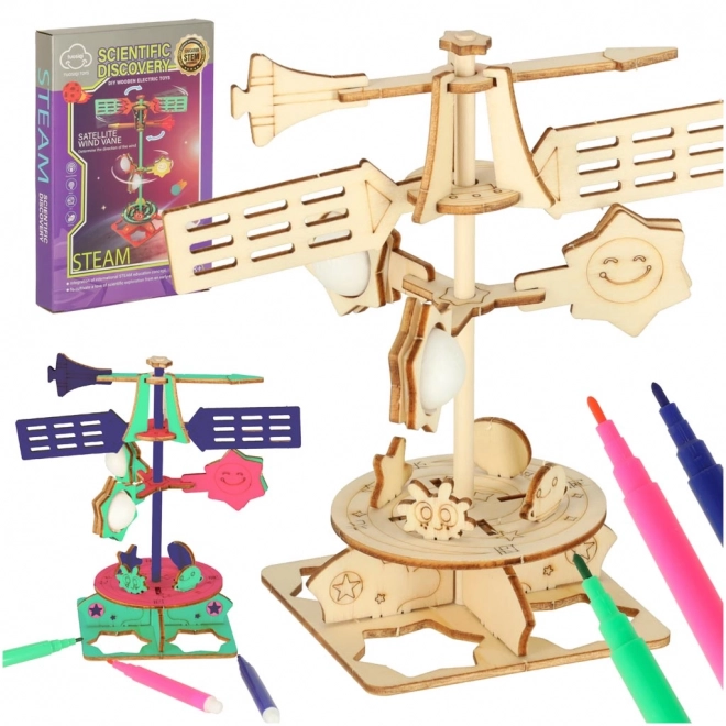 Scientific Wind Vane 3D Wooden Model Set