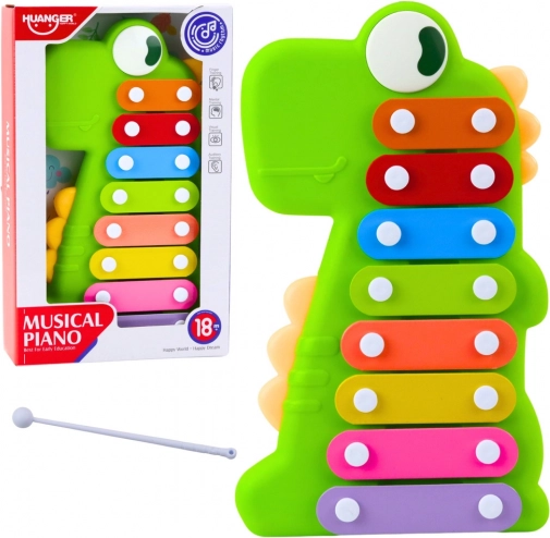 Kids’ xylophone – dinosaur, green, 8 tones