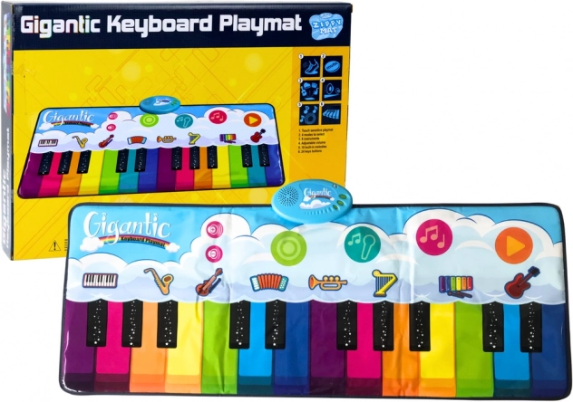 Rainbow Piano Dance Learning Mat with Instruments and 10 Melodies