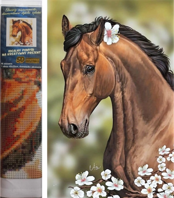 Horse with Flowers Diamond Painting Kit