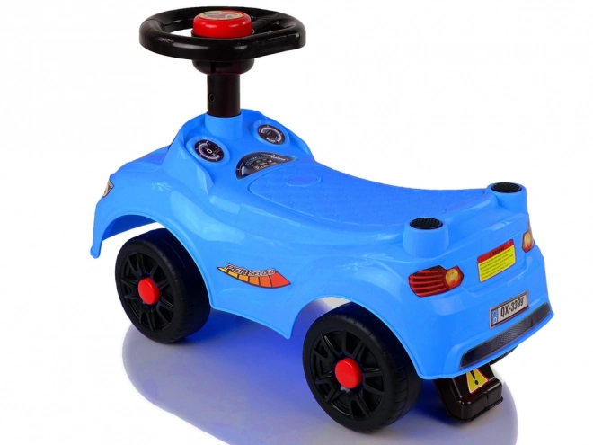 Blue Ride-On Car with Horn