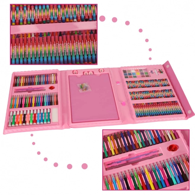 Art Set in Pink Carry Case with 208 Pieces