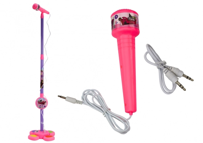 Adjustable Pink Kids Microphone with Stand