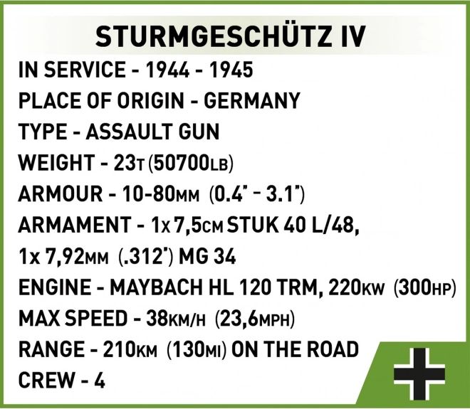 Cobi II WW Sturmgeschutz IV Model Building Set