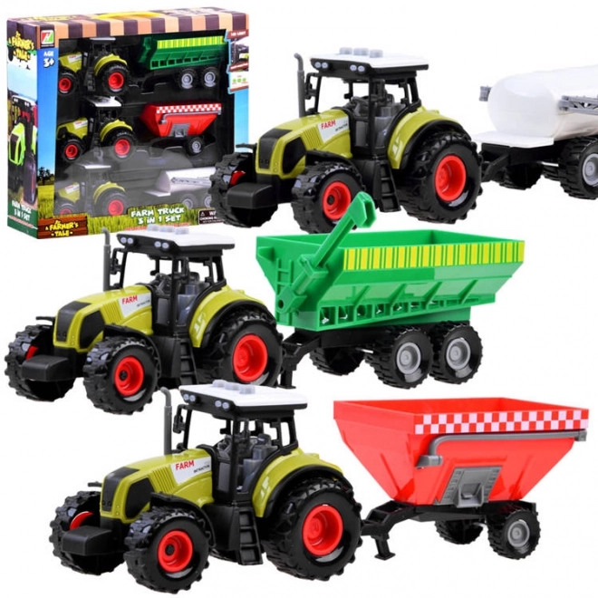 Farmer Tractor and Trailer Set