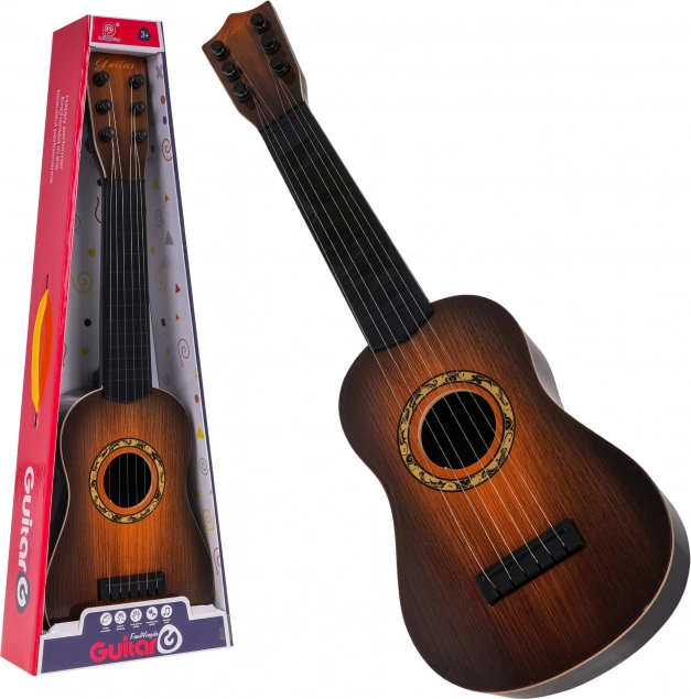 Classic kids’ guitar 3+ with 6 metal strings – Dark brown