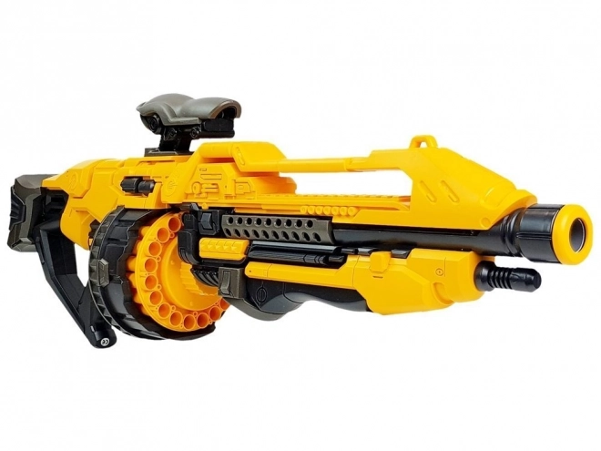 Children's Electric Foam Gun with Rotating Magazine - Yellow