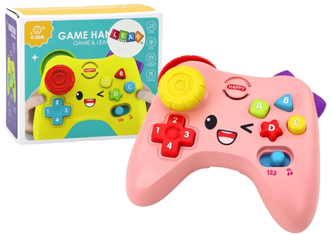 Interactive Educational Console Pad with Lights and Sounds - Pink