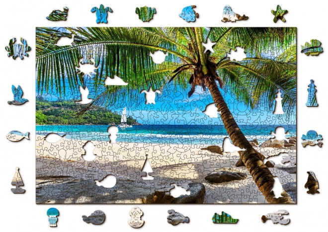 Wooden Jigsaw Puzzle Paradise Island Beach