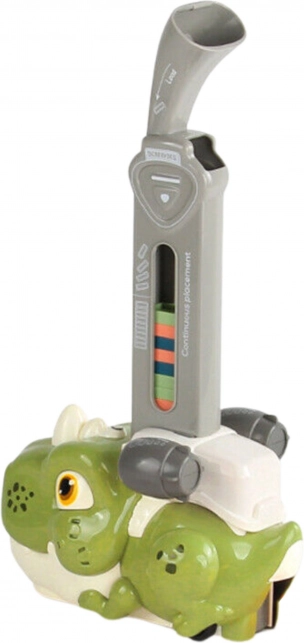 Dinosauro verde interattivo WOOPIE con trenino elettrico e domino