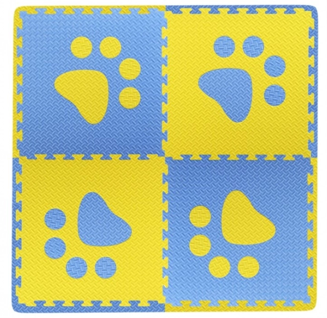 Foam Baby Play Mat with Edges - Blue and Yellow