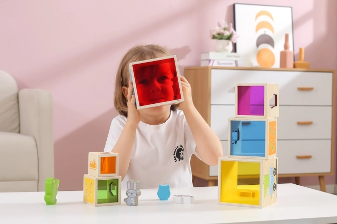 Wooden Stacking Blocks with Animals and Train