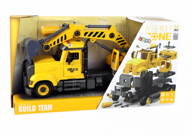 Yellow Crane Truck Toy with Interactive Features