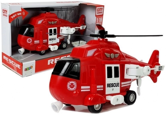 rescue helicopter with sound and light effects