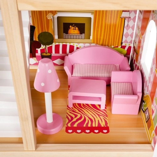 Wooden Dollhouse Villa with LED Lights