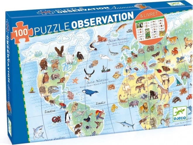 Djeco Observation Puzzle: Animals of the World 100 Pieces