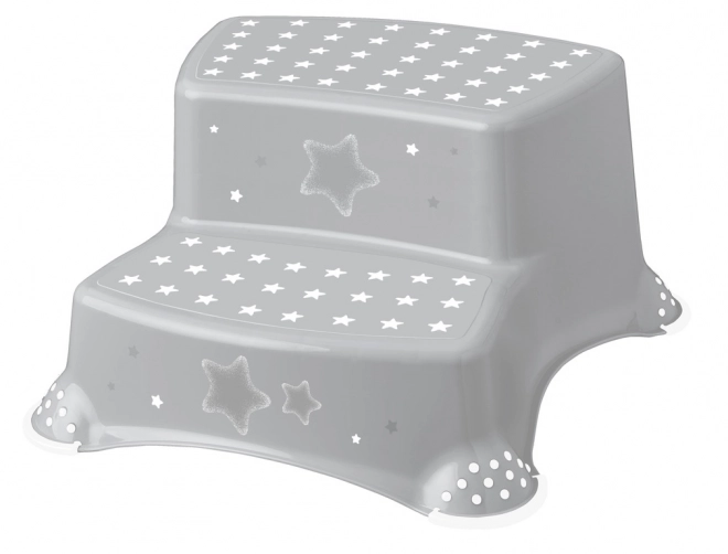 Two-Step Stool for Toilet/Sink 'Stars' Gray