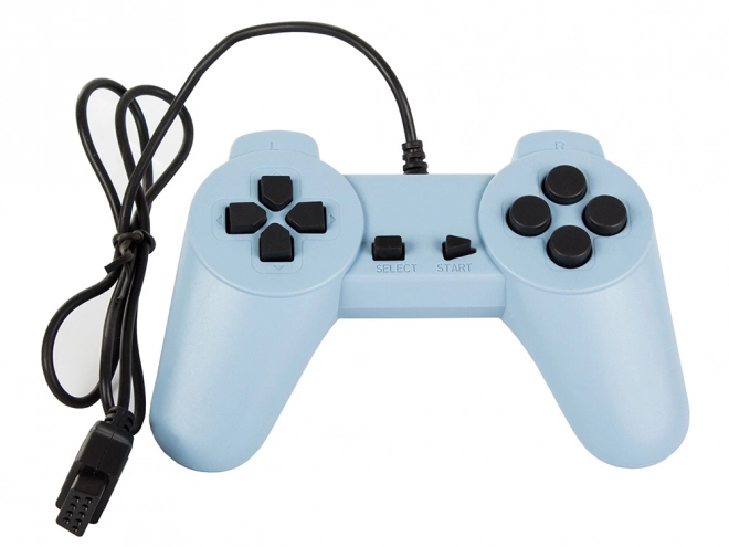 Retro-Spielkonsole mit Pistole und Controllern