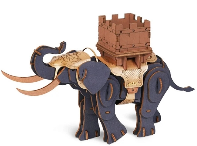 Wooden 3D Puzzle Battle Elephant