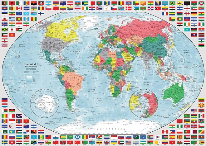 Colorful World Map Puzzle 1000 Pieces