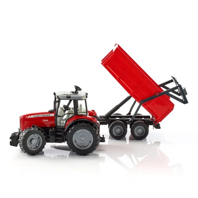 Bruder Massey Ferguson Tractor with Tipping Trailer Red