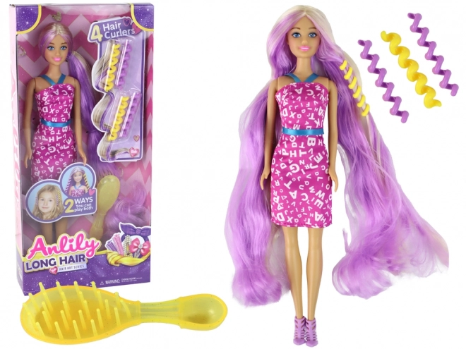 Anlily Doll with Long Purple Hair Set