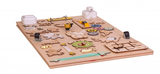 Double-Sided Wooden Manipulative Board Zoo Animals