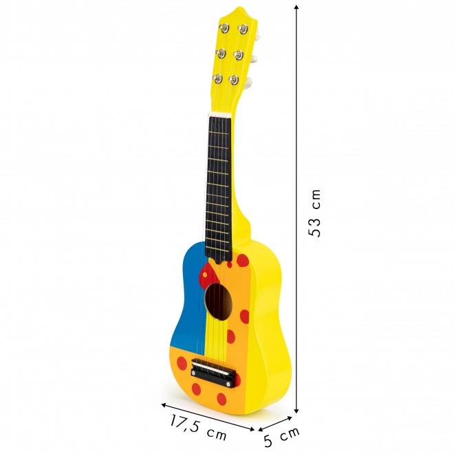 Wooden Children's Guitar with Metal Strings - Yellow by Ecotoys