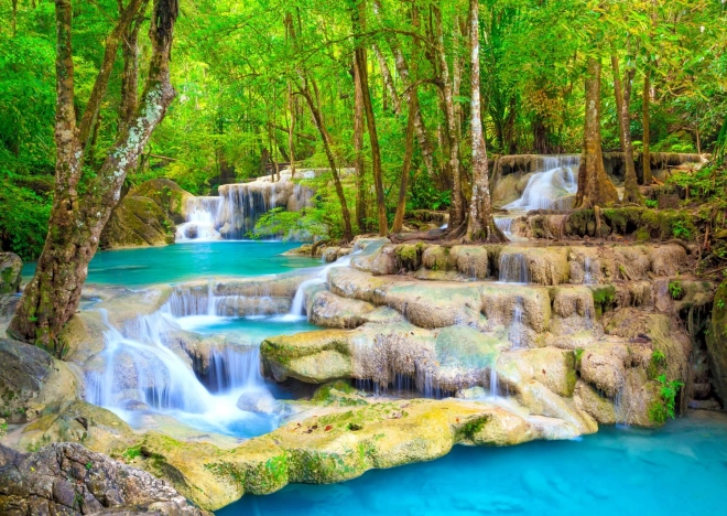 Enjoy puzzle turquoise waterfall Thailand 1000 pieces