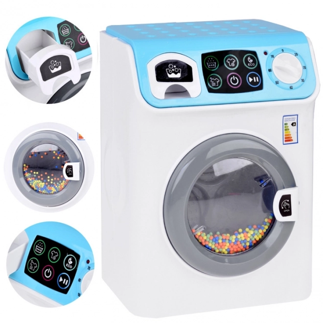 Automatic Washing Machine with Touch Panel and Spinning Sounds