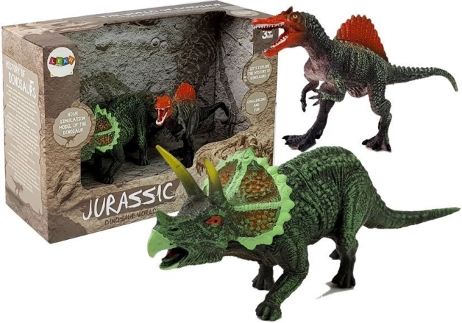 Dinosaur Figures Set Spinosaurus and Triceratops