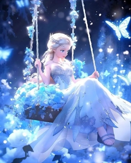 Diamond Painting Elsa on a Swing