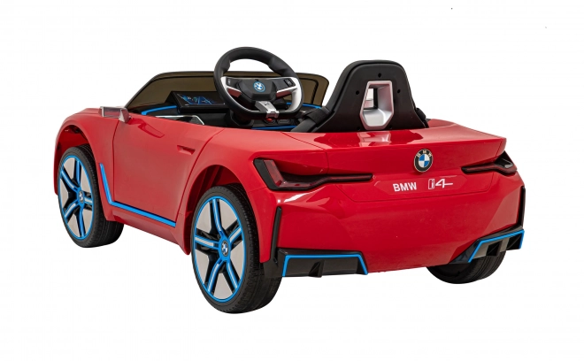 Auto BMW i4 na akumulátor pre deti biele – Červené