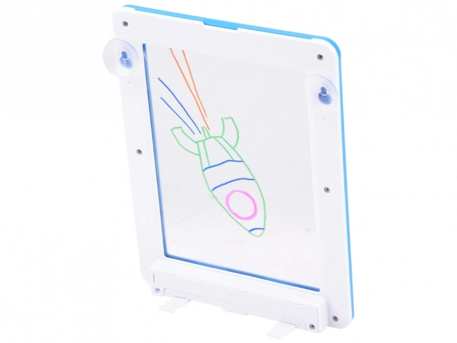 Illuminated Drawing Board with 3D Glasses and Neon Markers – Red