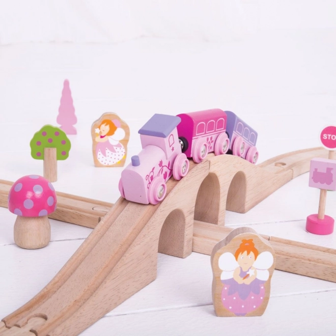 Bigjigs Rail Wooden Princess Train Set 35 Pieces