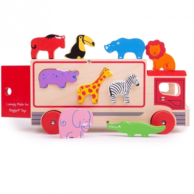 Safari Animal Wooden Truck by Bigjigs Toys