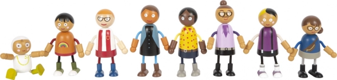 Wooden Flexible Family Dolls with Child