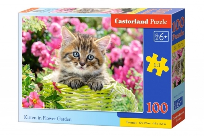 Kitten in Flower Garden Puzzle