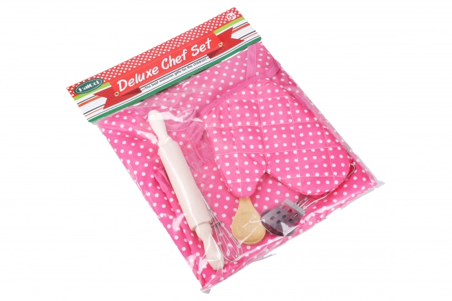 Pink Polka Dot Chef Set