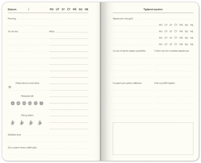 Undated Planner Note to Self, 5 Minutes a Day